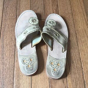 Gold and nude jack roger sandals